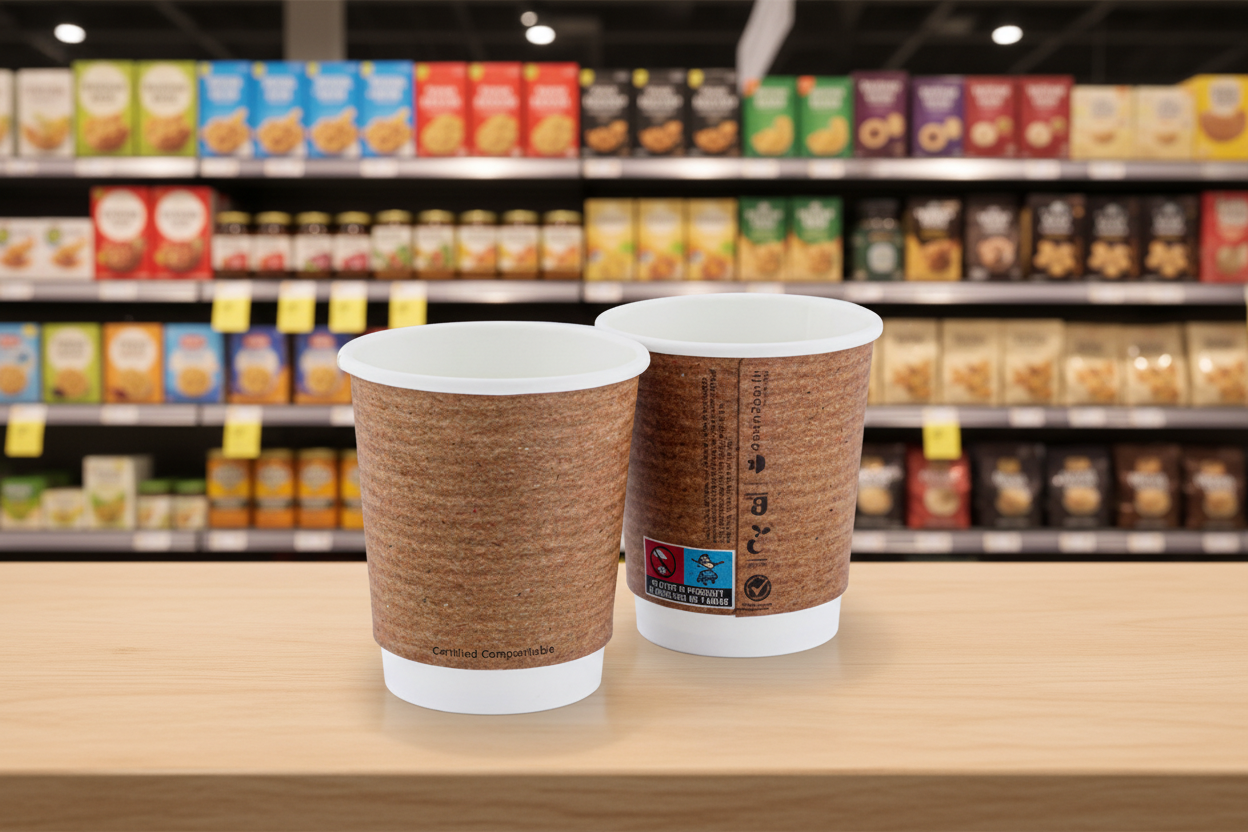 D2E Cup Double Wall 8Oz Brown