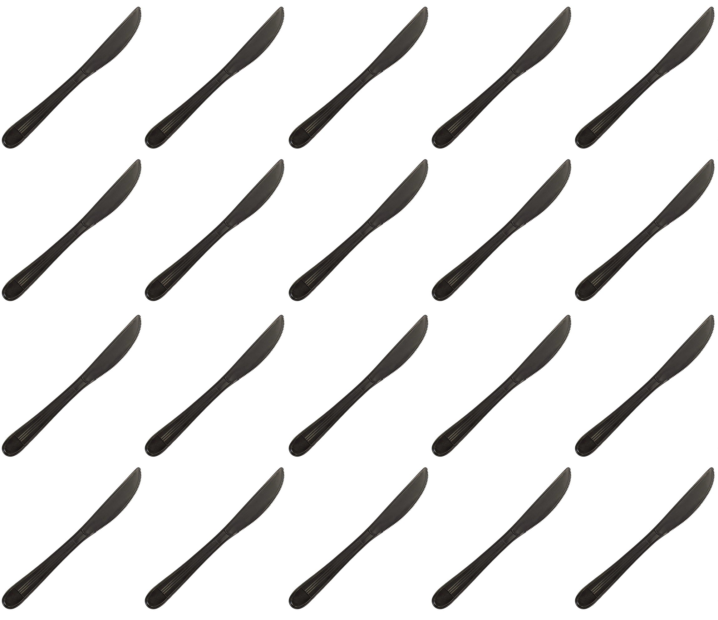 20 x Cutlery Reusable Hd Pp Knife Black