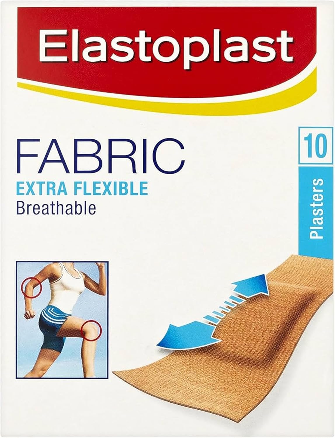 10 x Elastoplast Fabric Extra Flexible Breathable 10 Plasters