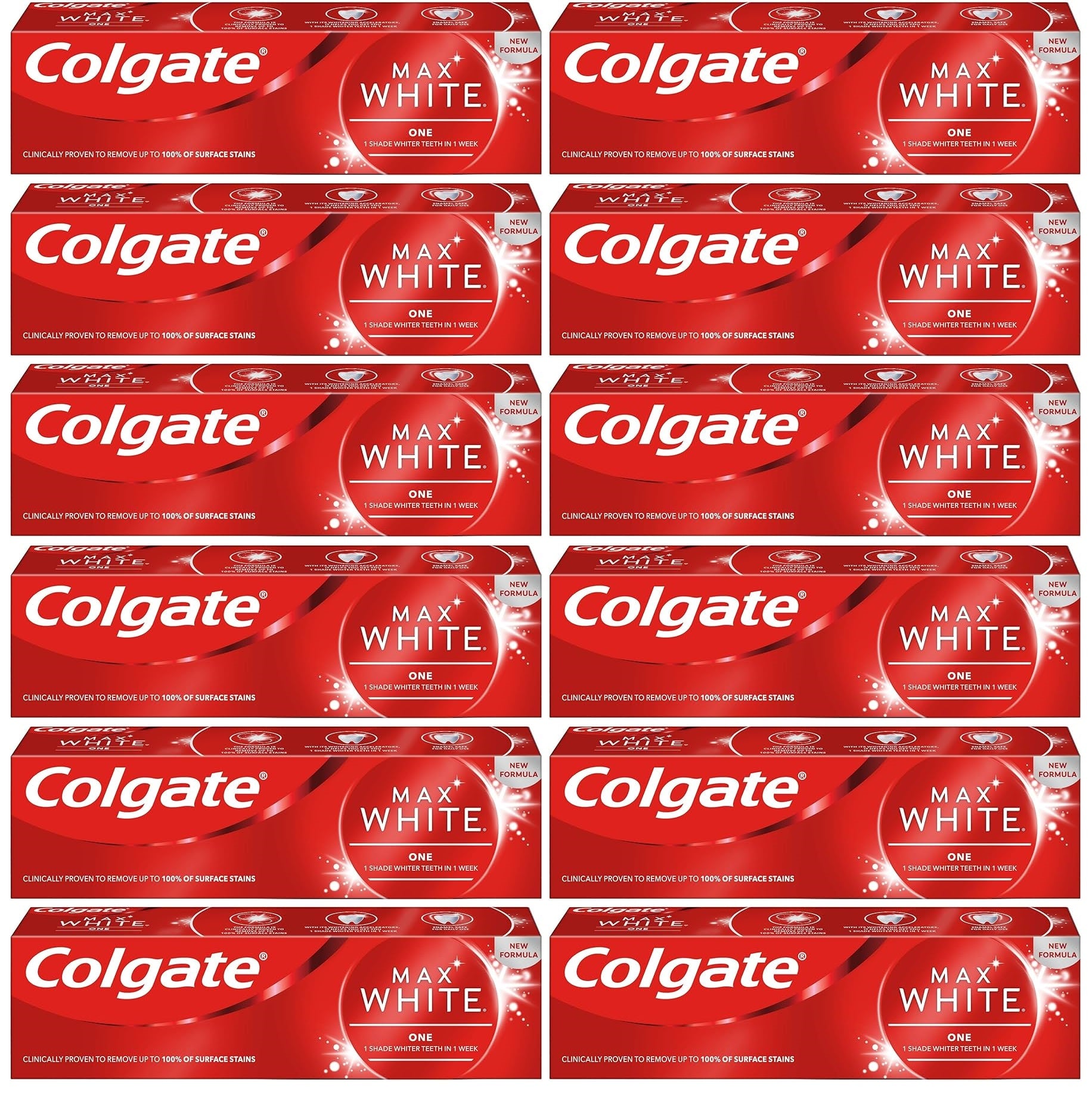 12 x Colgate Max White One Whitening Toothpaste 75Ml