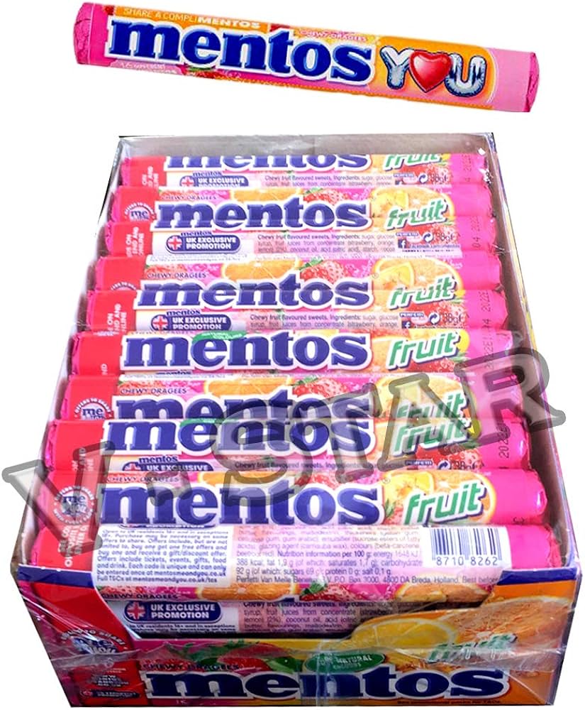 40 x Mentos Fruit 38G