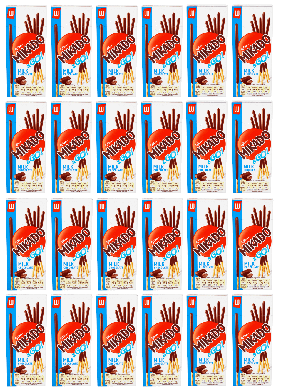 24 x Lu Mikado Milk Chocolate Sticks - 39Gm