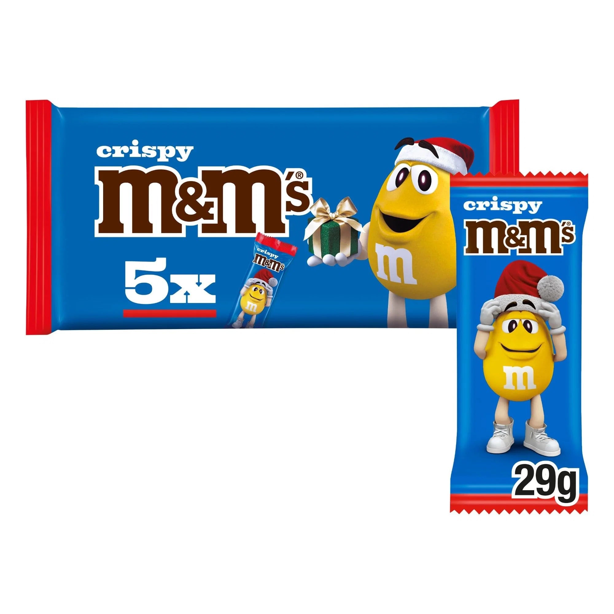 10 X M&Ms Crispy Santa 5 Pack - 145Gm