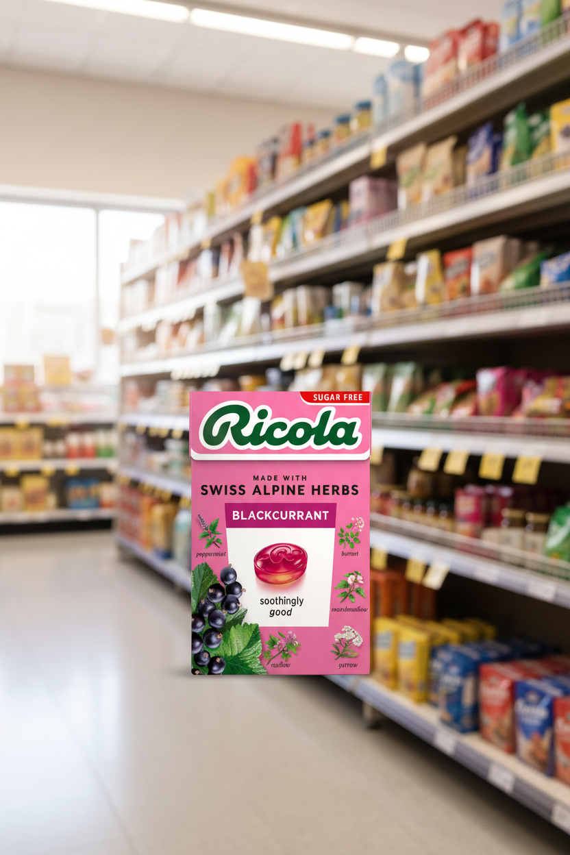 20 x Ricola Blackcurrant Box Sugar Free - 45g