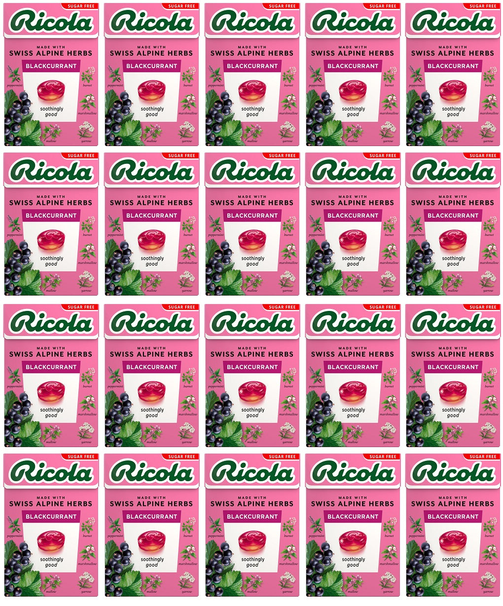 20 x Ricola Blackcurrant Box Sugar Free - 45g
