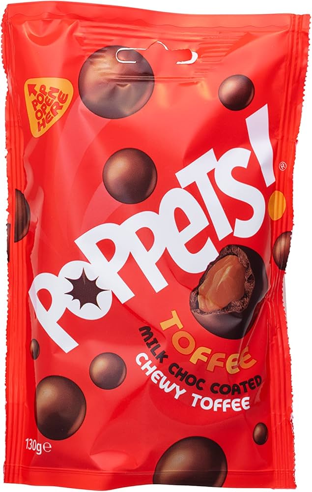9 x Poppets Toffee Pouch - 130GM