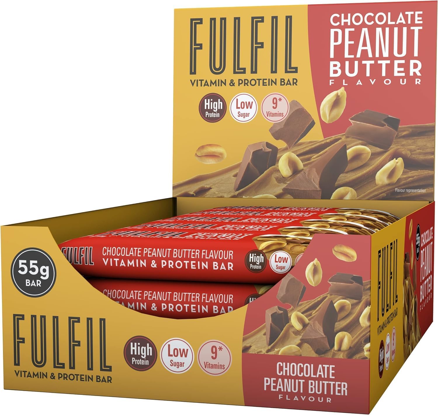 15 x Fulfil Peanut Butter Vitamin & Protein Bar 55Gm