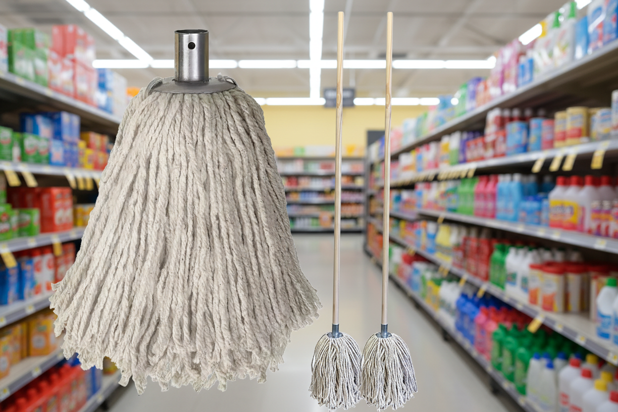 24 x Super Cotton Mop Head & Handle -