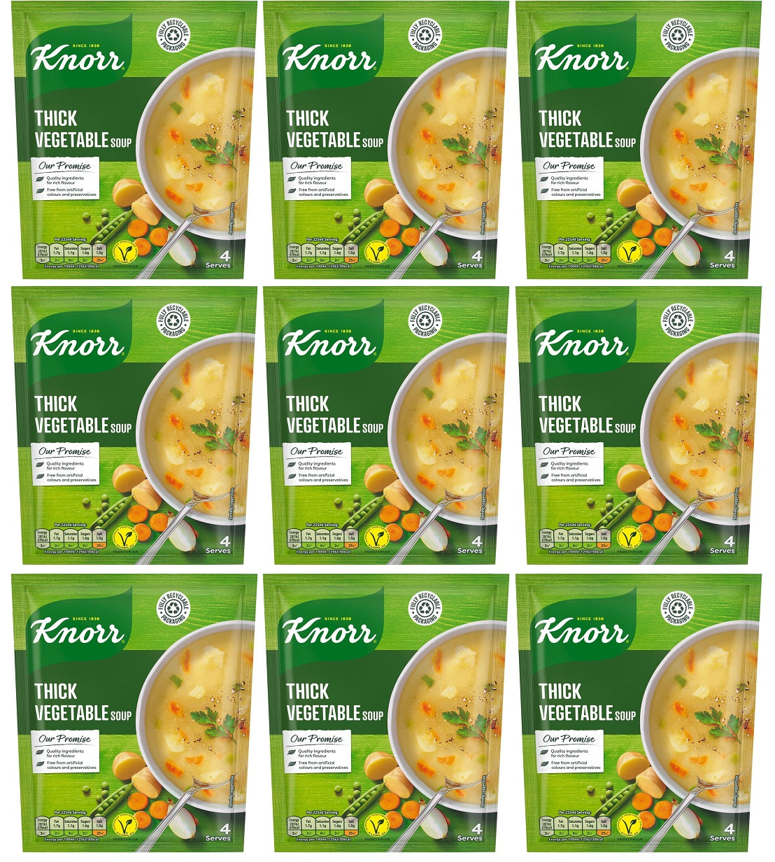 9 x Knorr Thick Vegetable Soup 63G