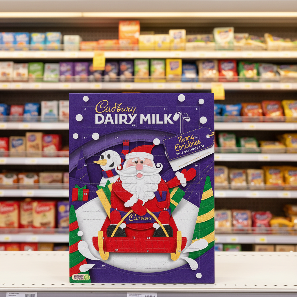 96 X Cadbury Dairy Milk Chocolate Advent Calendar Hod - 90Gm