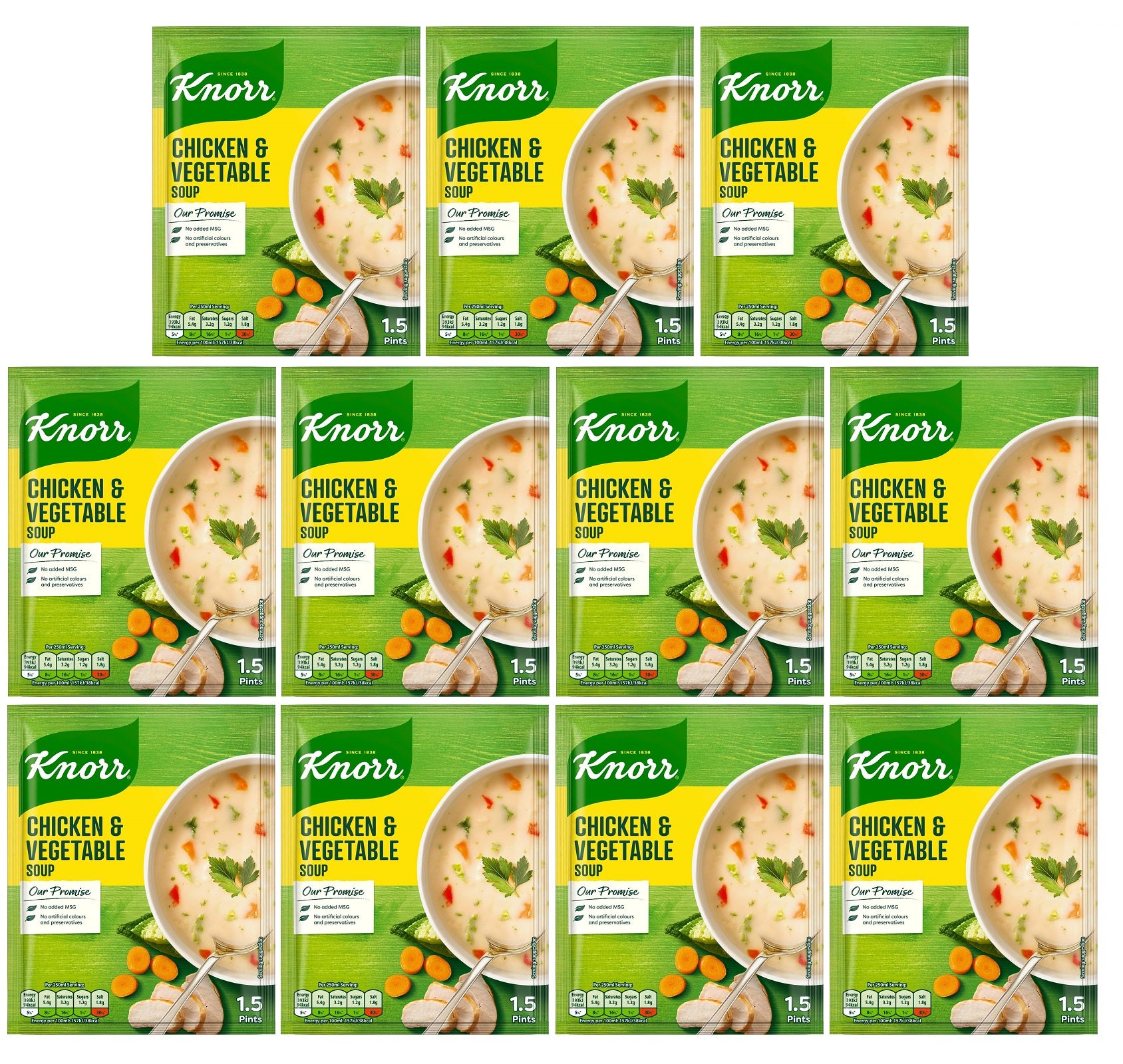 11 x Knorr Chicken & Vegetable Soup 1.5 Pints/68G