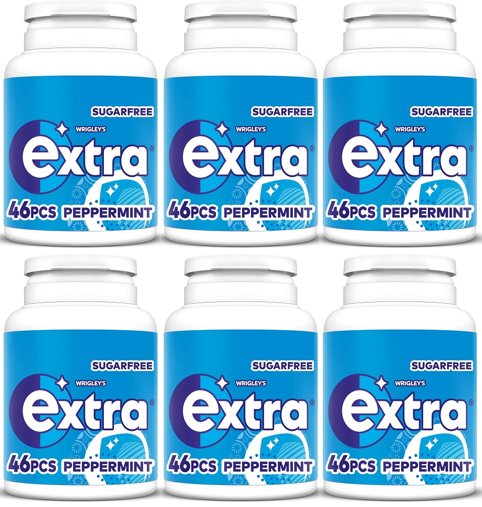 6 x Wrigley's Extra 46 Peppermint 64G