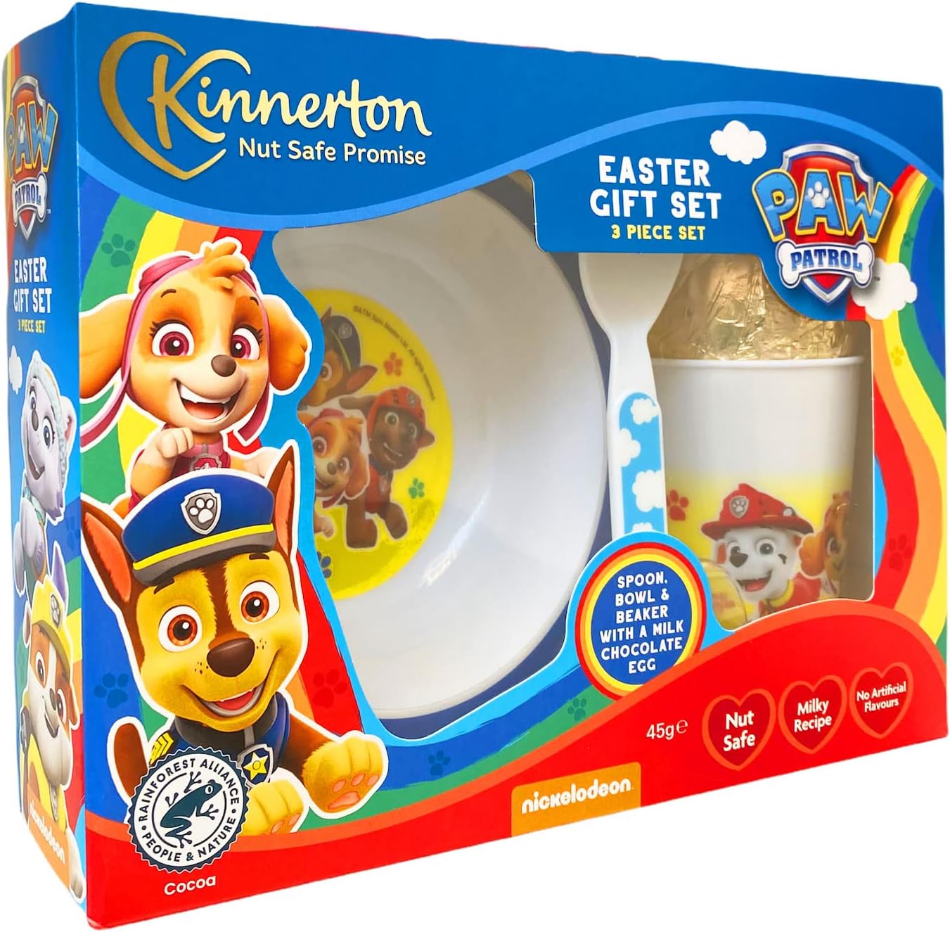 4 x Kinnerton Paw Patrol Meal Set Easter Egg Gift Set - 45GM