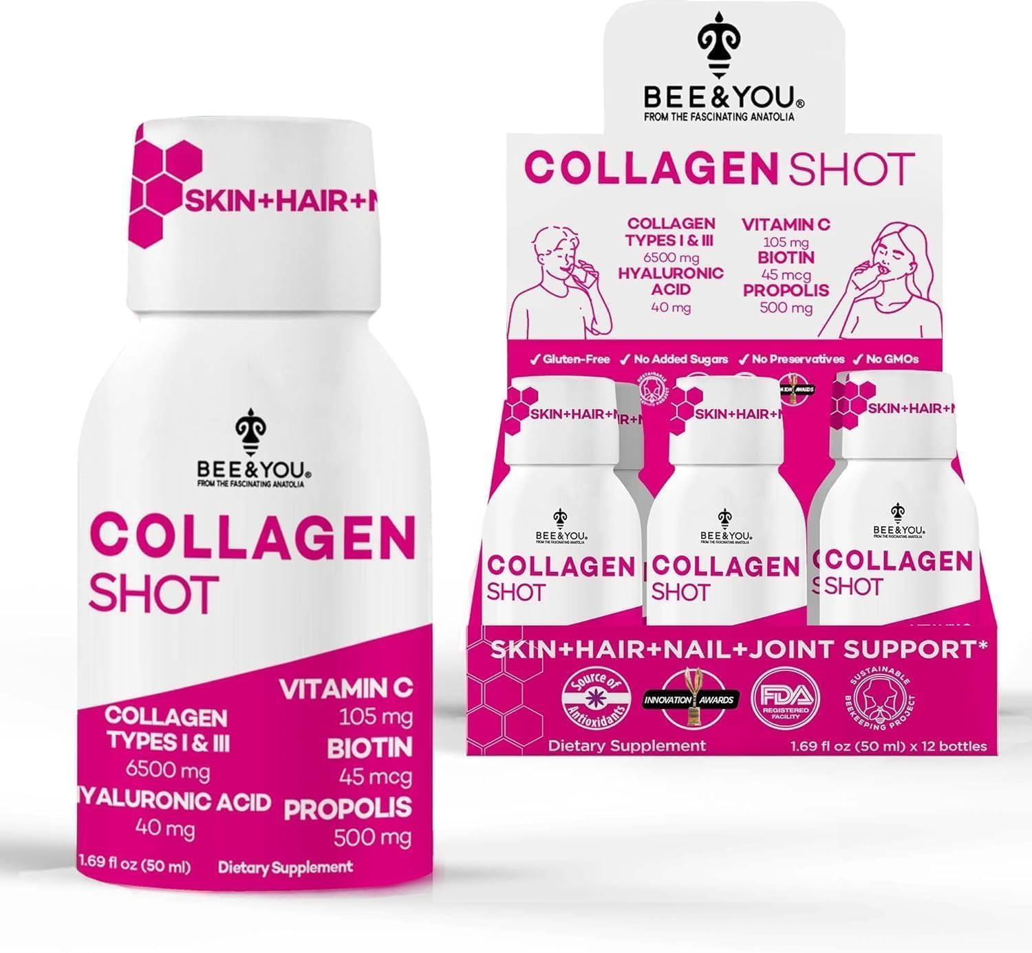 12 x Bee&You Collagen Propolis Shot - 50ml