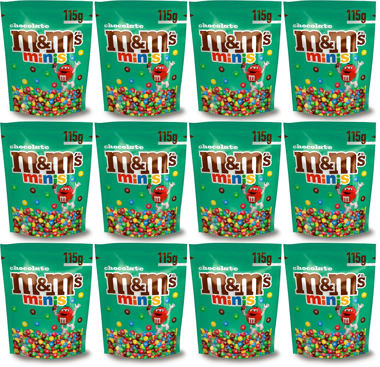 12 x M&m's Chocolate Minis Pouch Bag - 115GM