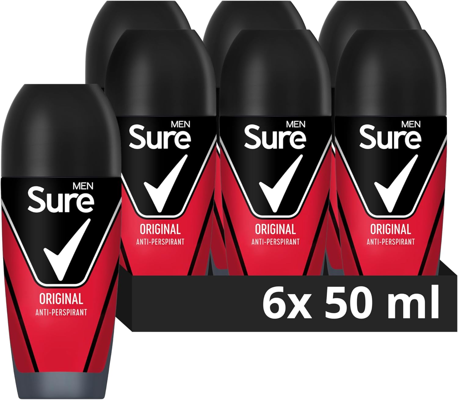 6 X Sure Men Roll On Original 50ML