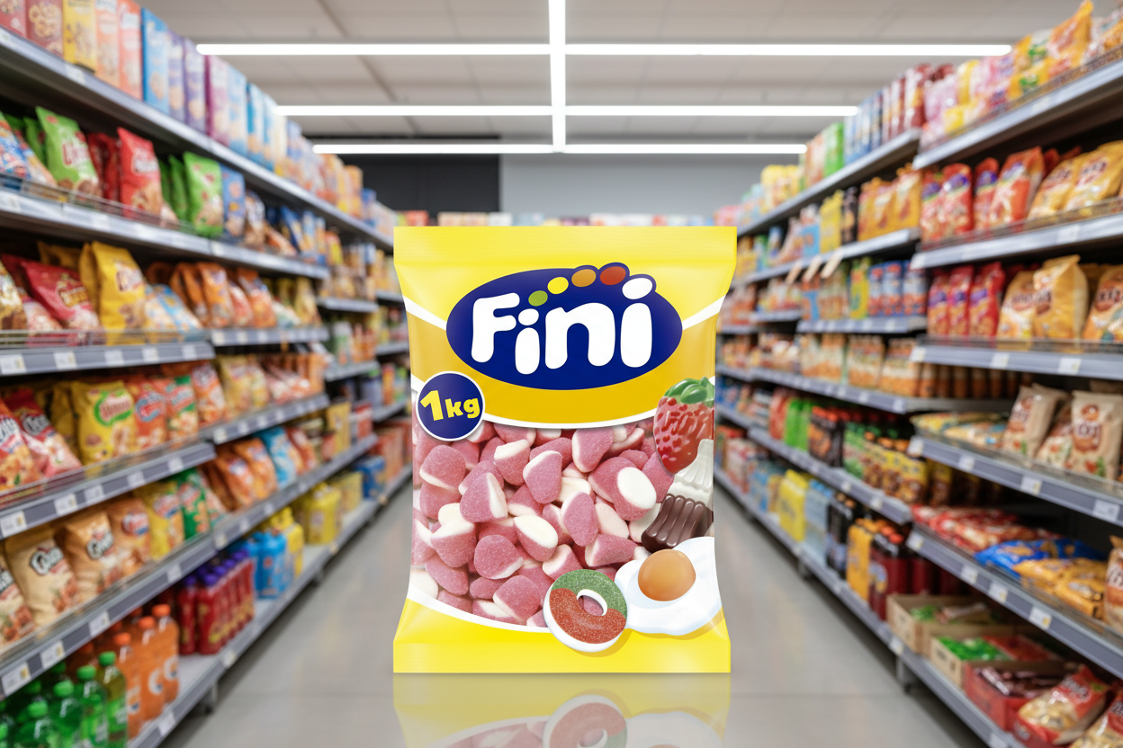 150 x Fini Strawberry Kisses 1Kg