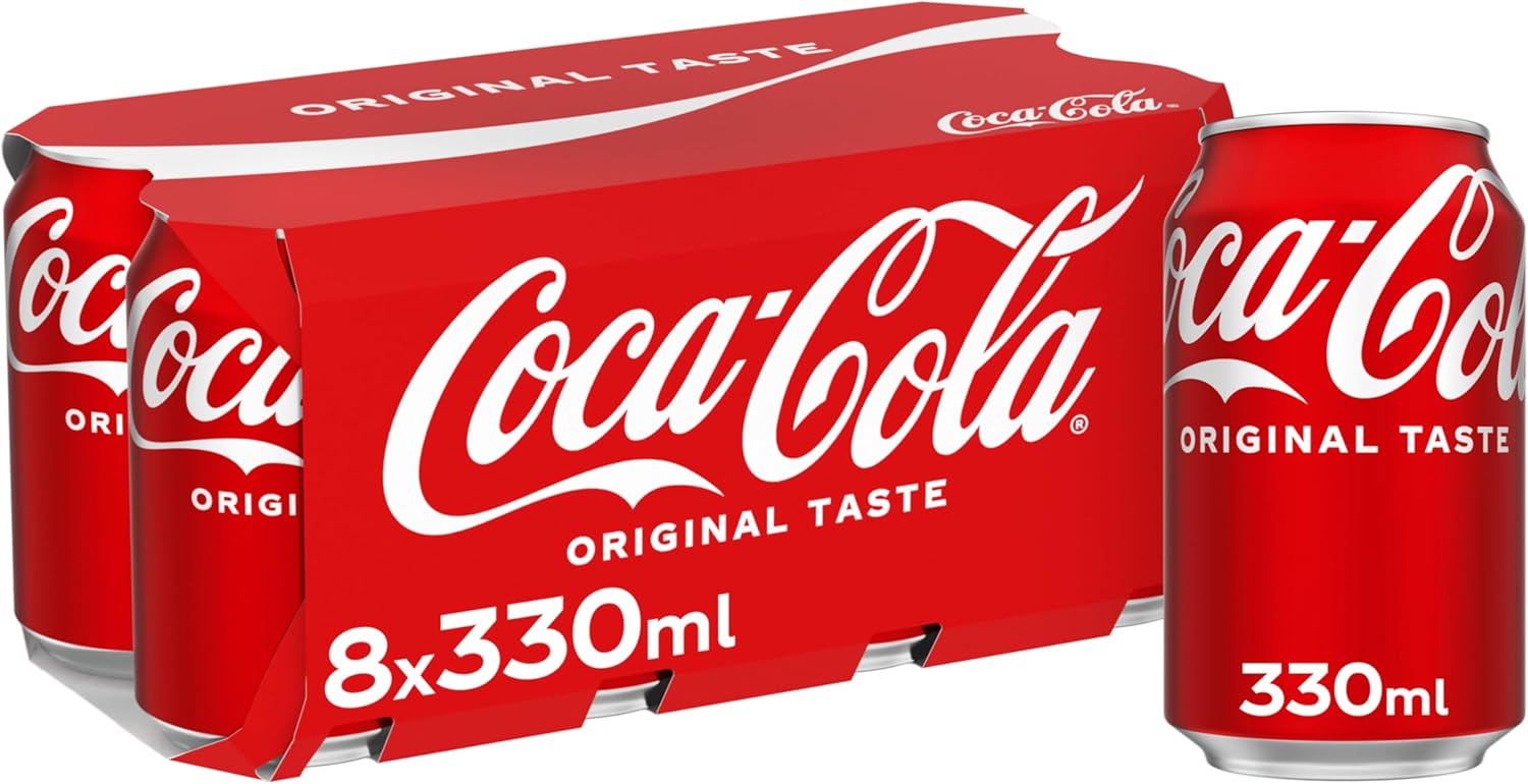 3 x Coca Cola Original 8 Pack Cans - 8X330ML