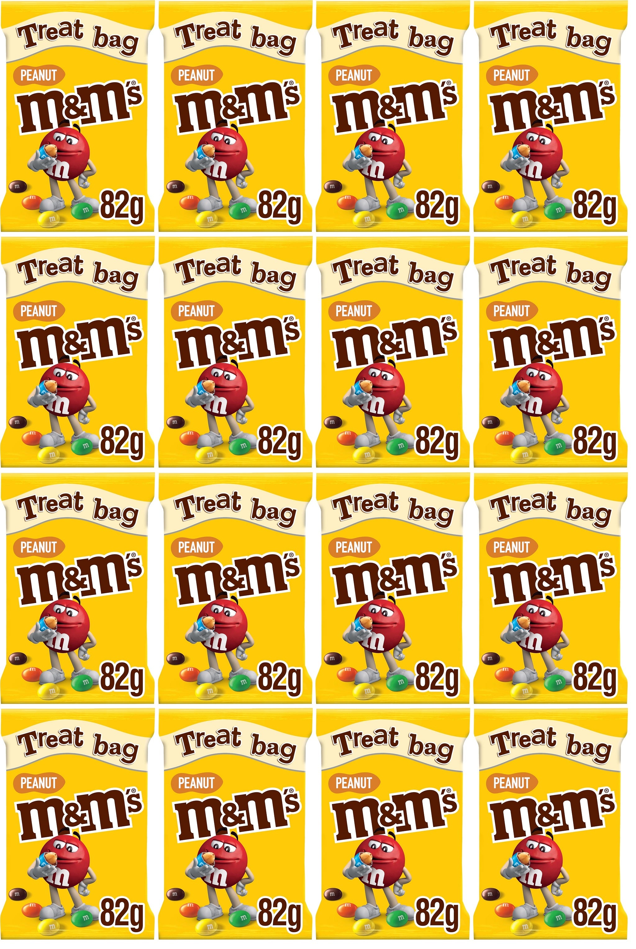 16 x M&m's Peanut Treat Bag - 82GM