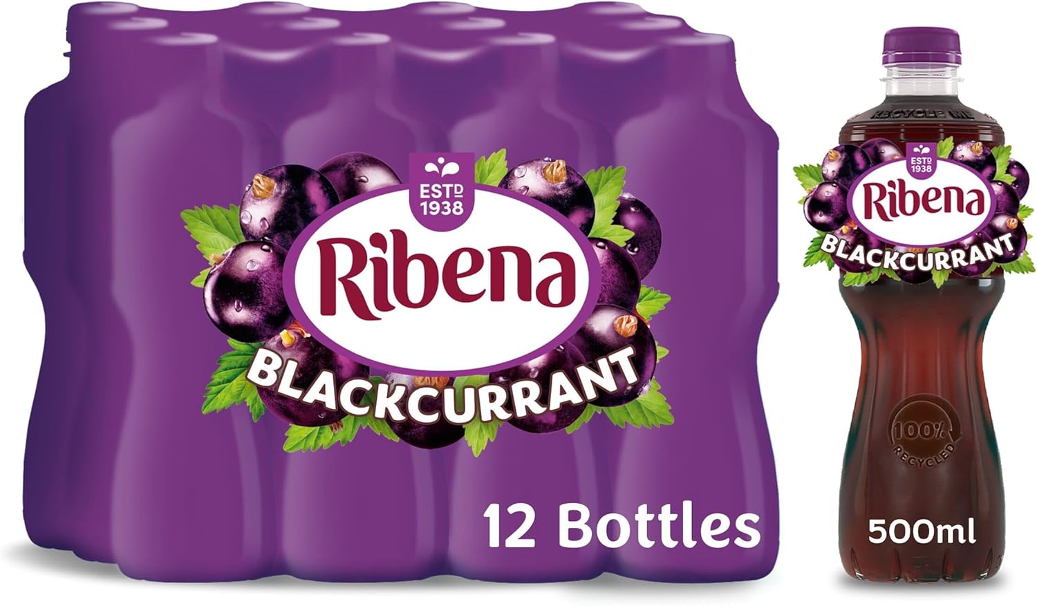 12 x Ribena Blackcurrant - 500ML