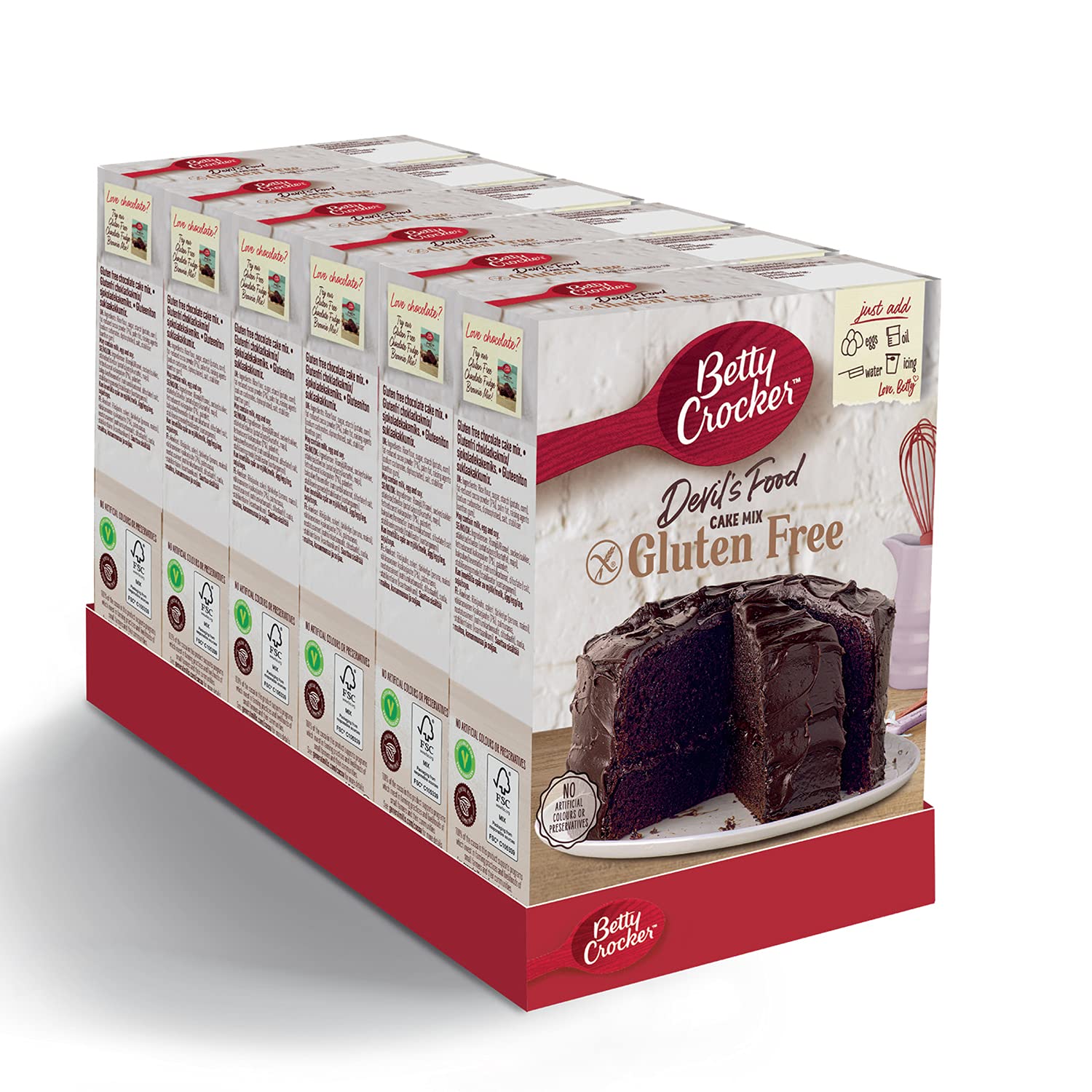 6 X Betty Crocker Gf Devils Food Cake - 425G