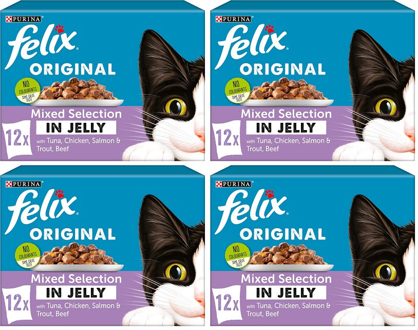 4 x Felix Cat Mixed Selection Jelly - 12X85GM