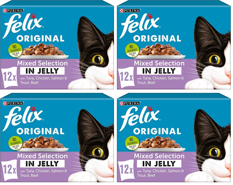 4 x Felix Cat Original Pouch Mixed Selection  - 12X85GM