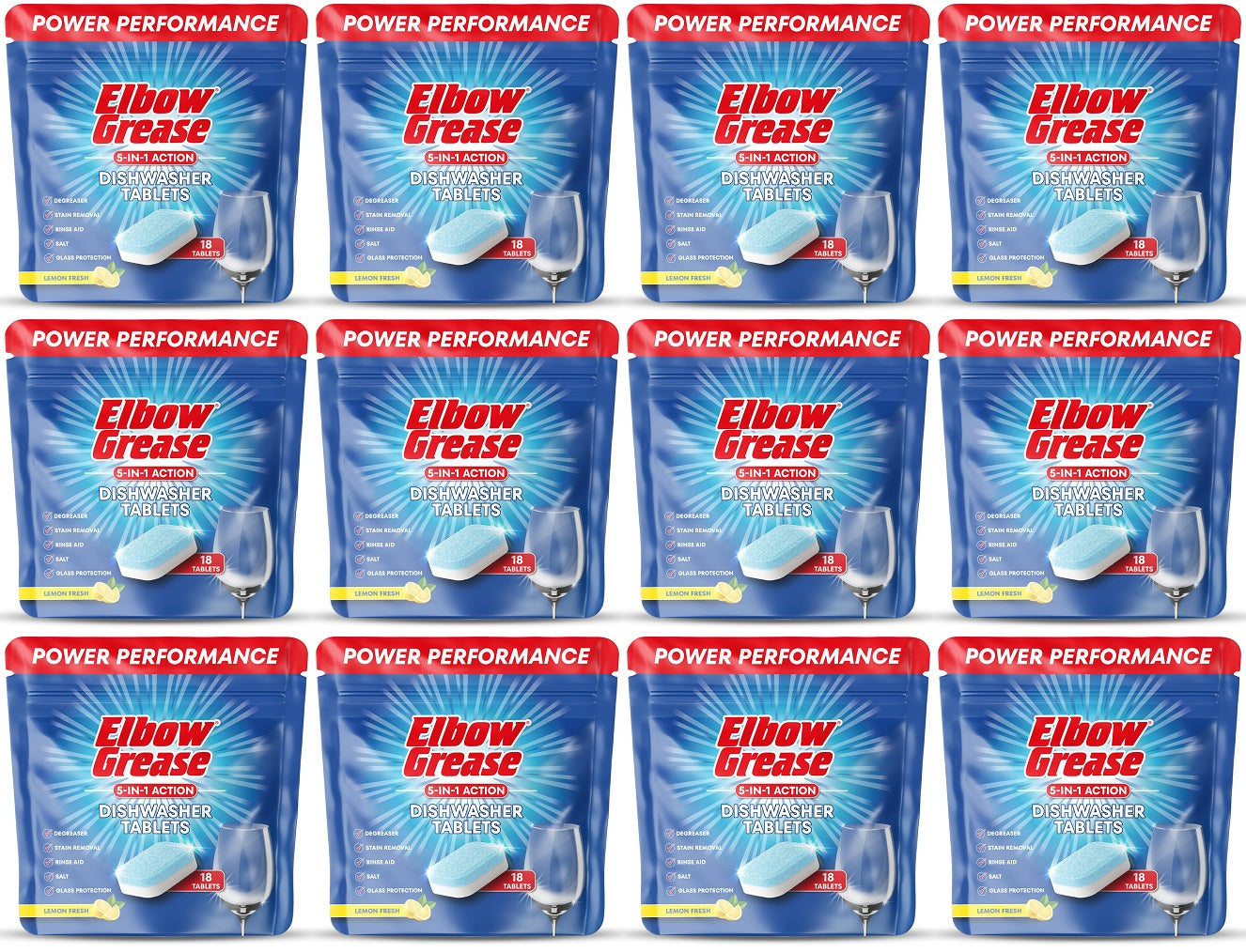 12 X Elbow Grease Dishwash Tablets - 18 Pack