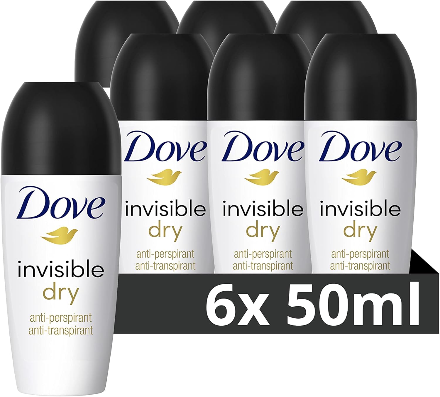 6 x Dove  Anti-Perspirant Deodorant Invisible Dry 50 Ml