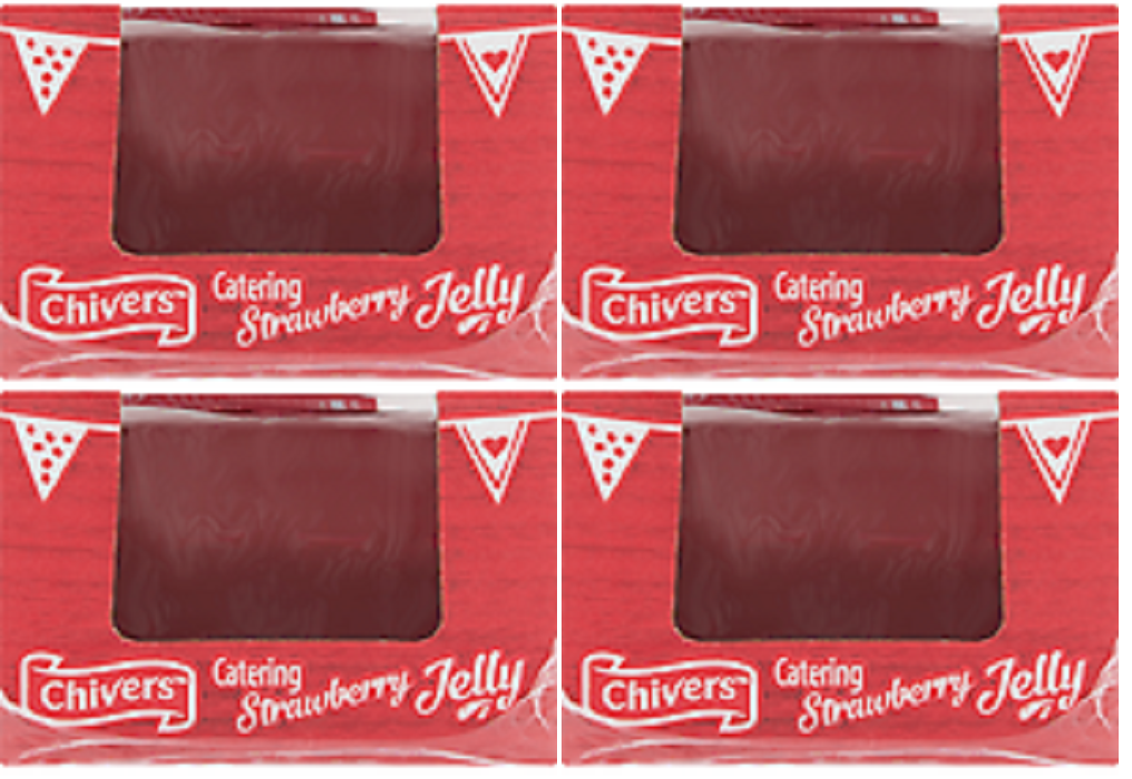 4 x Chivers Catering Strawberry Flavour Jelly 12 X 135G (1.62Kg)