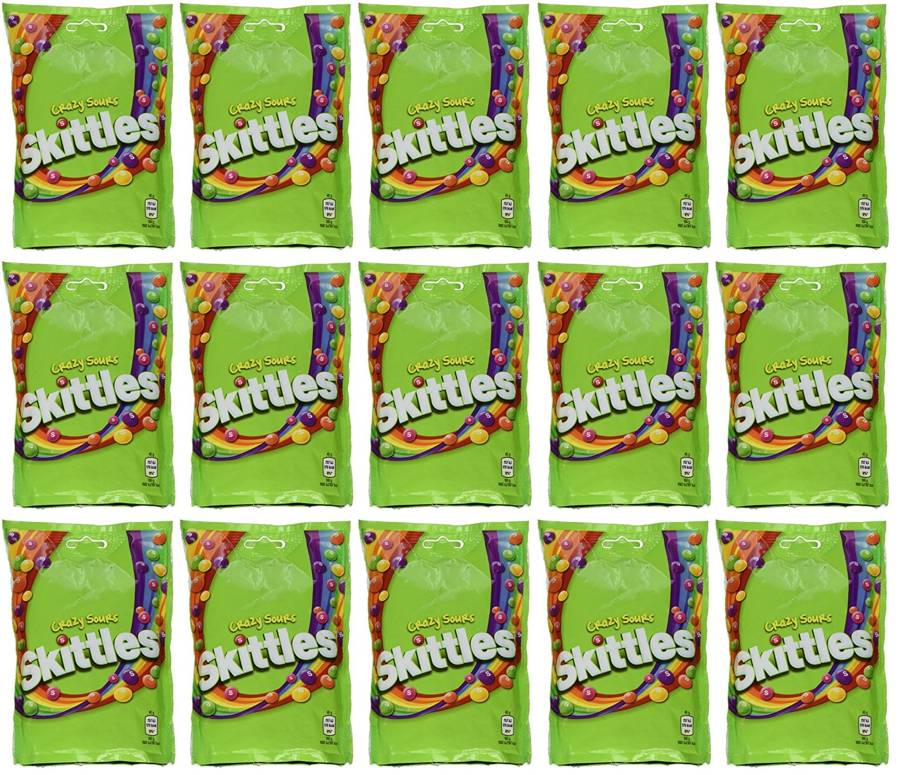 15 x Skittles Crazy Sours 136G