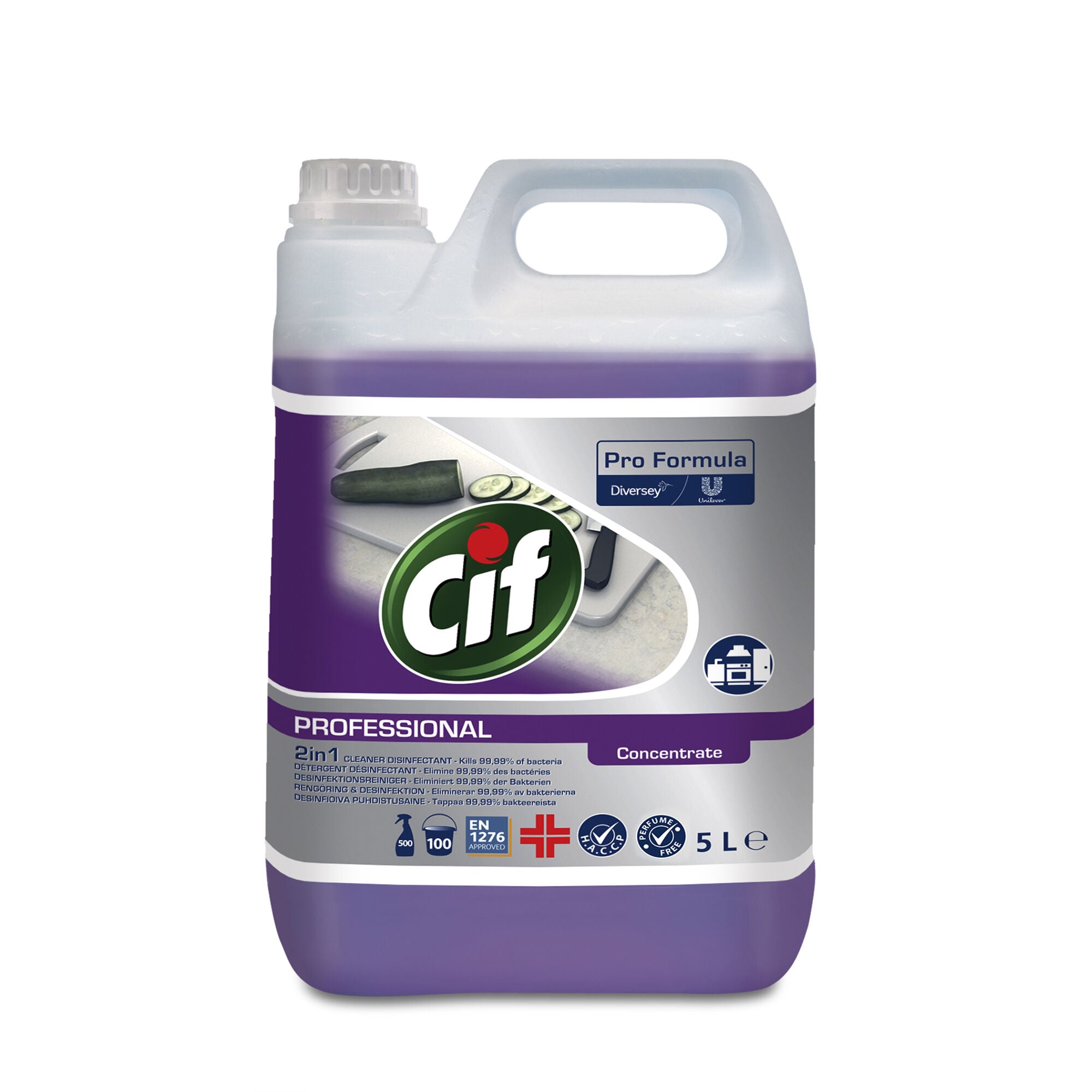 2 x Cif Professional 2 In1 Disinfectant Cleaner 5Lt X 2