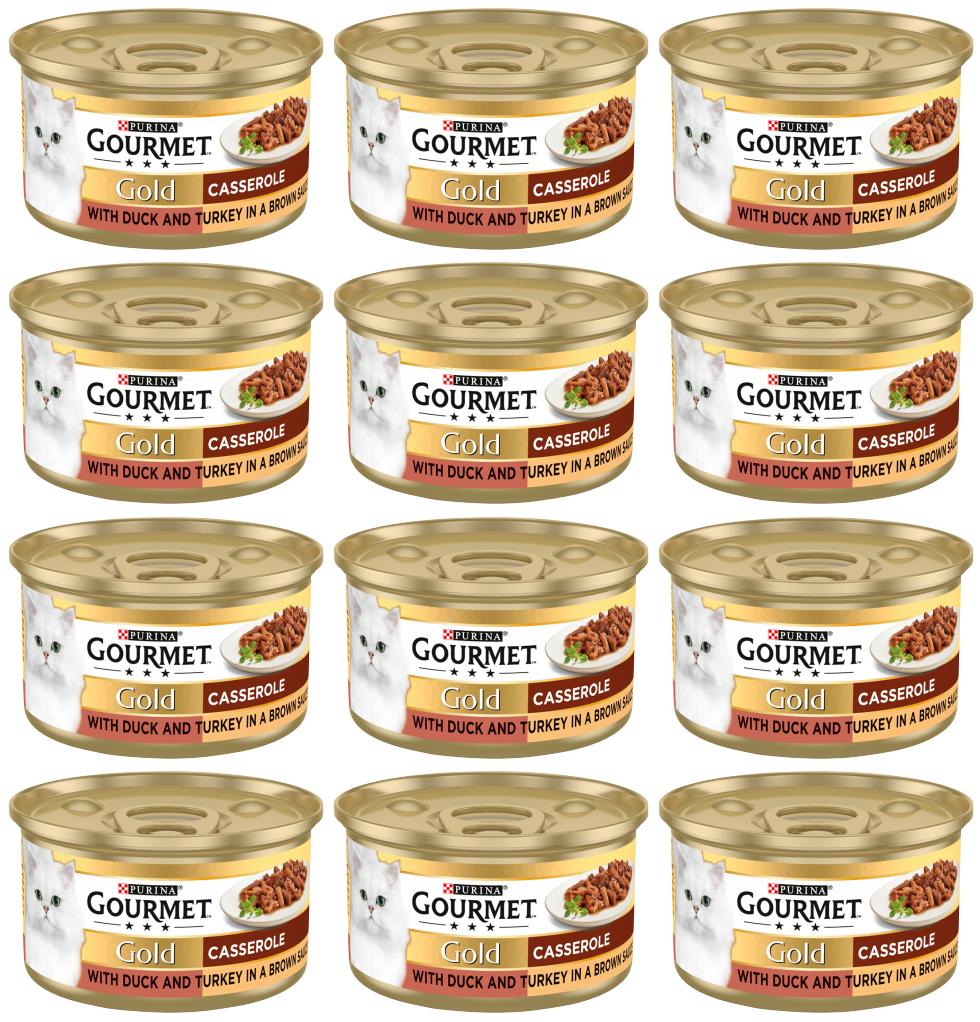 12 X Purina Gourmet Gold Duck And Turkey Casserole 85G