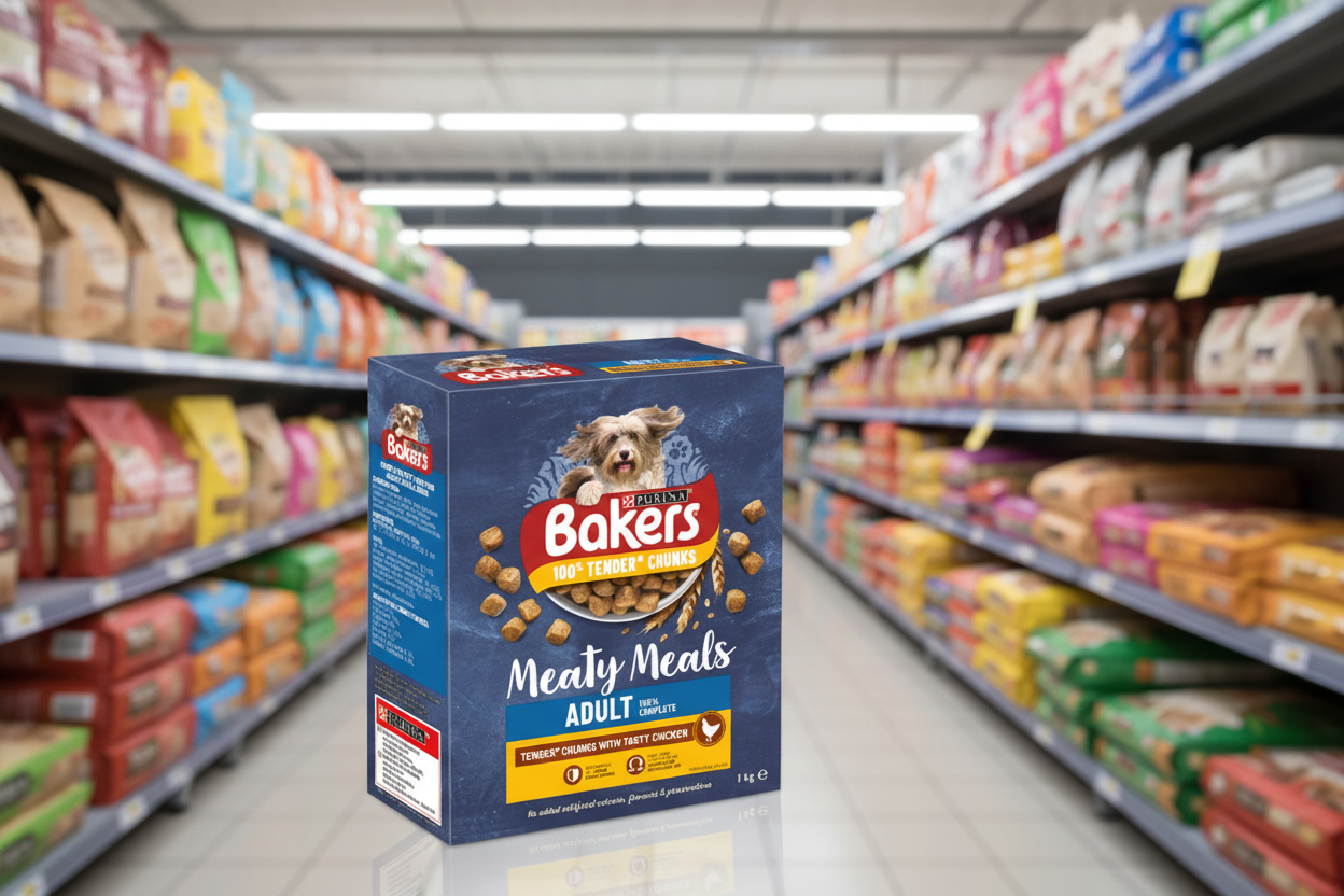 5 X Purina Bakers Complete Meaty Meals With Tasty Chicken 1Kg