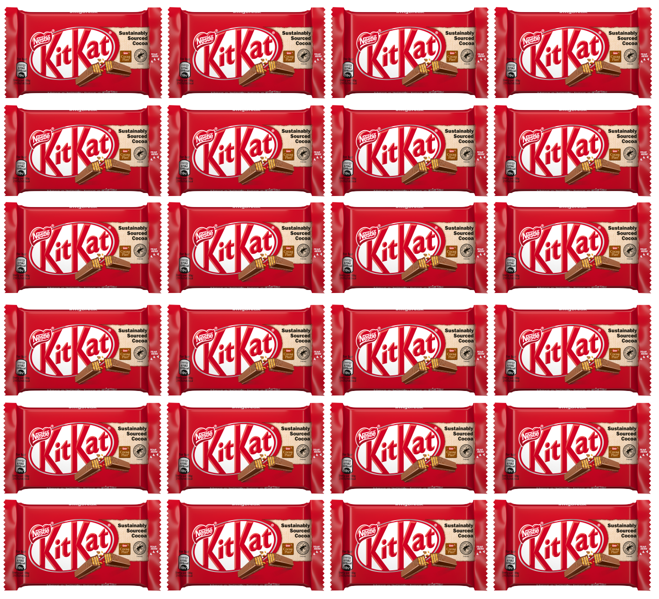 24 x Nestle Kitkat 4 Finger Milk 41.5Gm