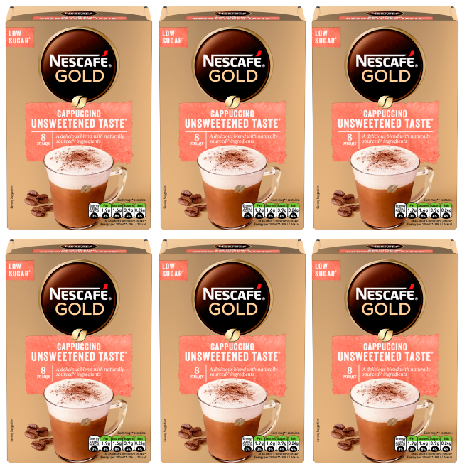 6 x Nescafe Gold Cappuccino Unsweetened 114G