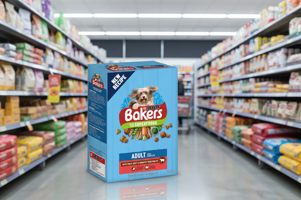 5 X Purina Bakers Adult Beef&Veg & Wholegrain 1.2Kg