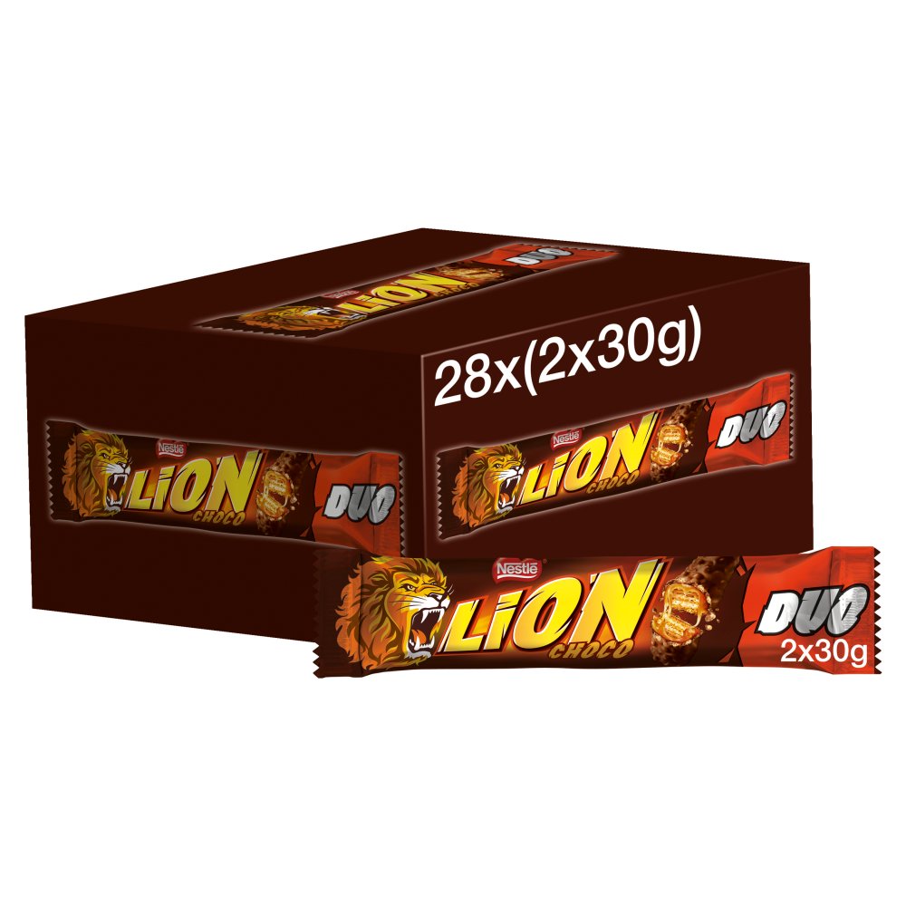 28 x Lion Milk Chocolate Duo Bar 60G