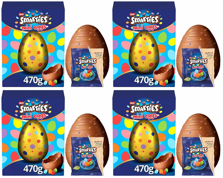 4 x Smarties Mini Eggs Giant Egg Incredible - 470GM