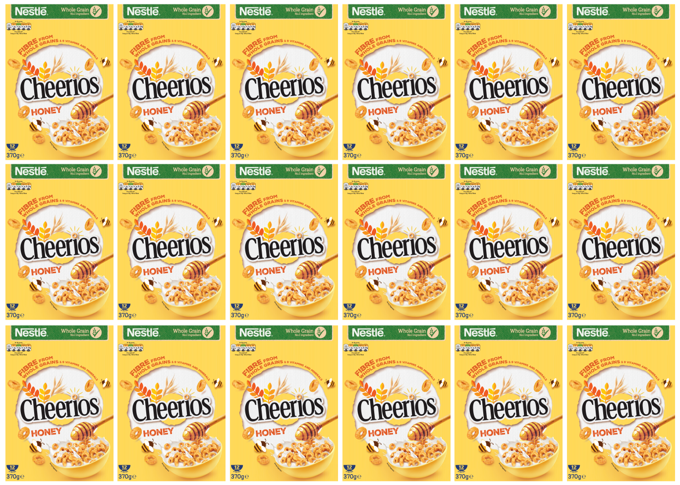 18 x Nestle Honey Cheerios - 370Gm