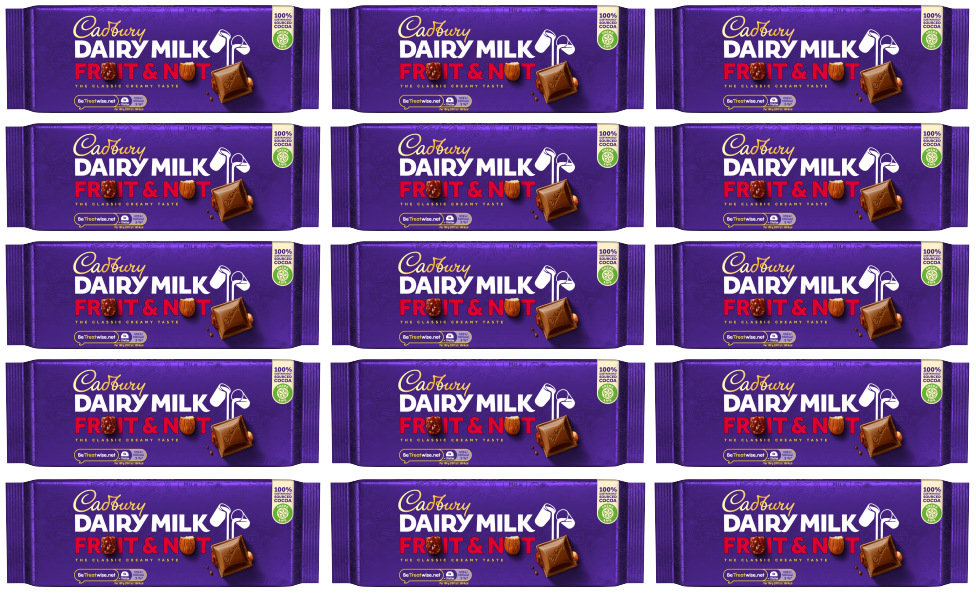 15 x Cadbury - Fruit & Nut Large Bar 180g