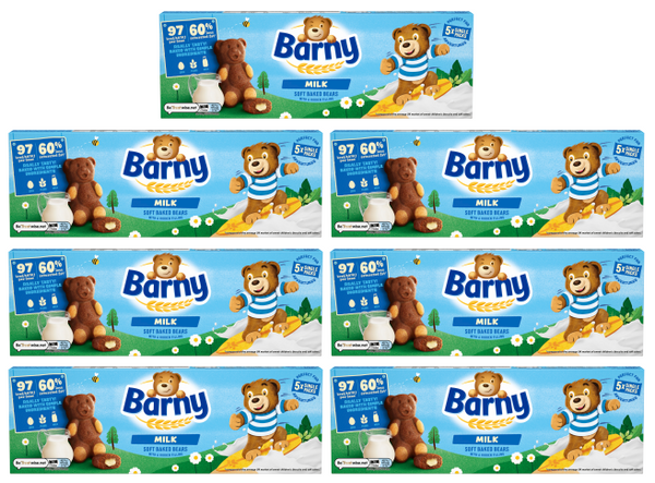 x Barny Milk Kids Sponge Bear Packs 125Gm