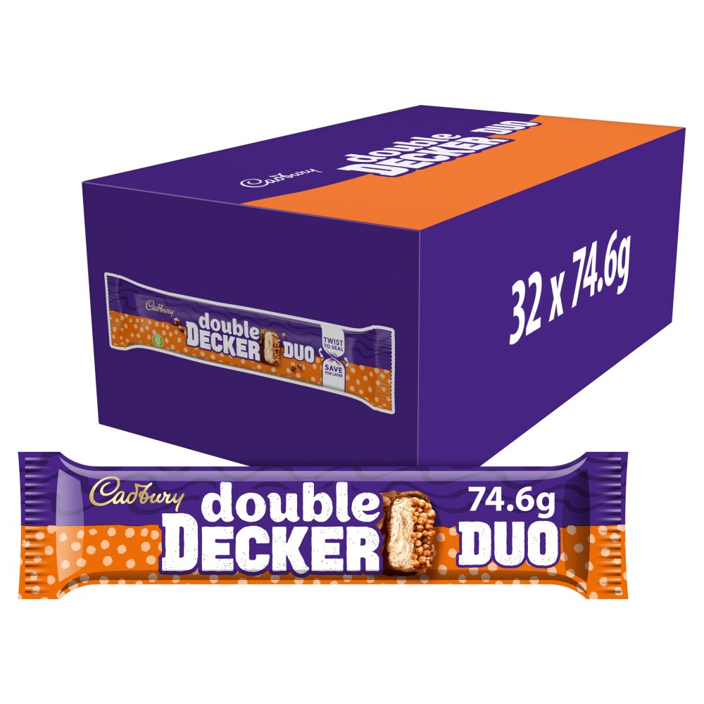 32 x Cadbury Double Decker Duo Chocolate Bar 74.6G