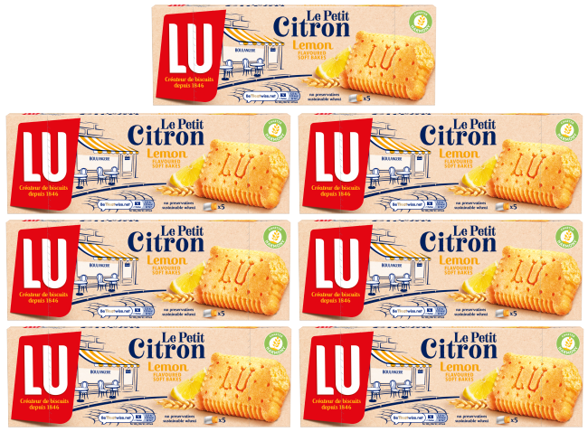 7 X Lu Le Petite Citron Lemon Soft Bakes Biscuits 5 Pk 140GM