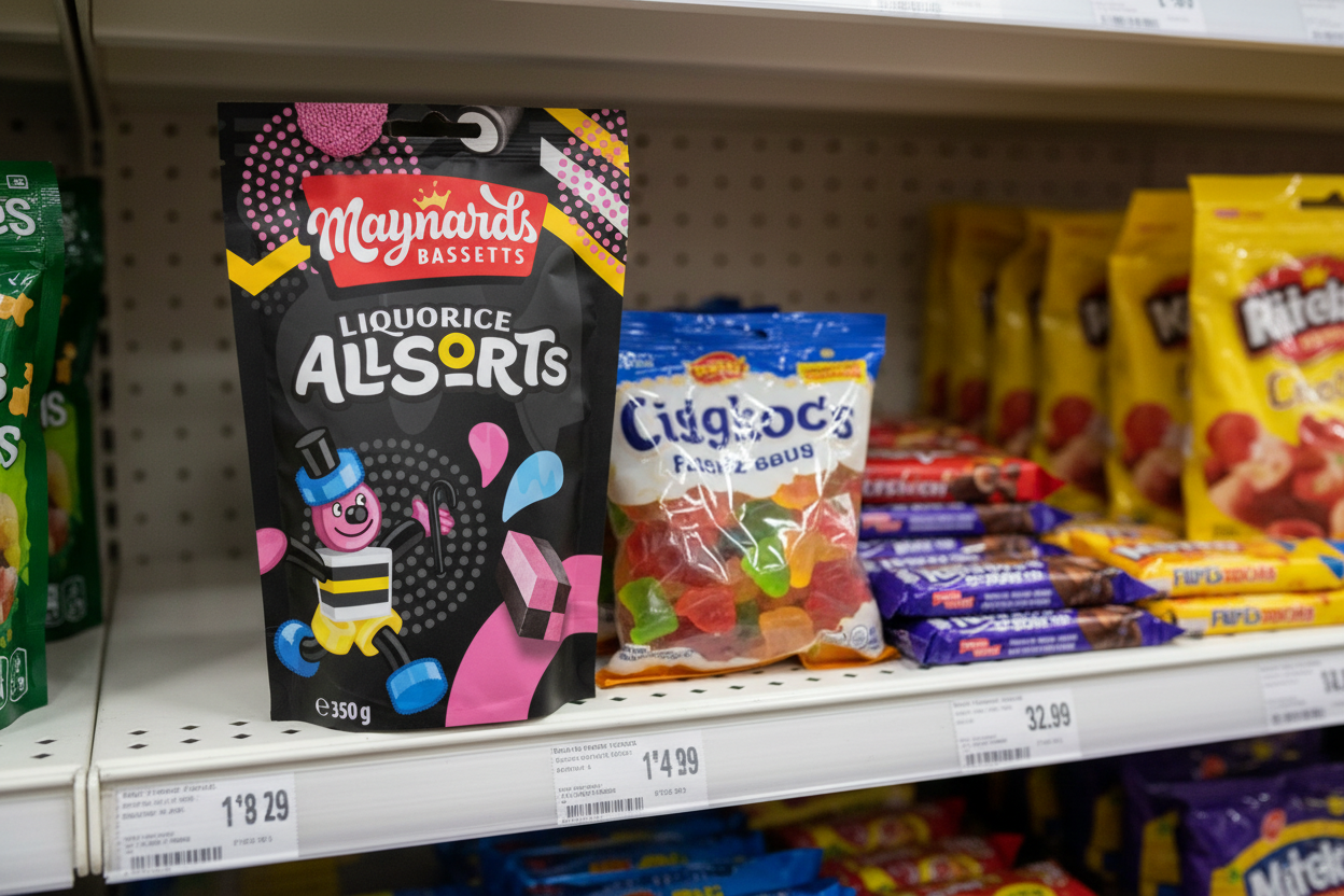 6 x Maynards Bassetts Liquorice Allsorts Sweets Carton - 350GM