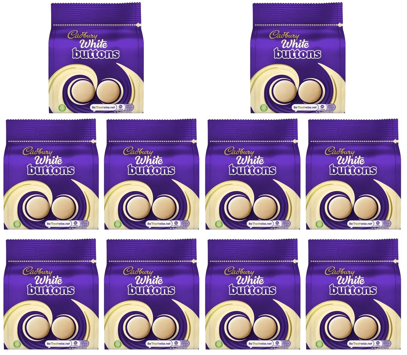 10 X Cadbury White Buttons - 85Gm