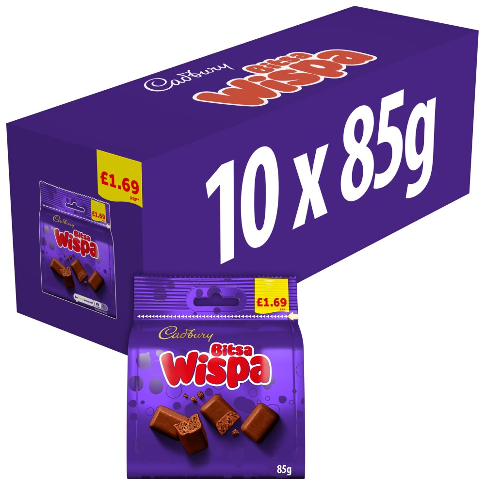10 X Cadbury Bitsa Wispa - 85Gm
