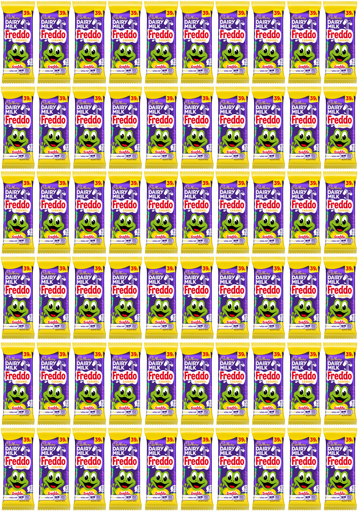 60 X Cadbury Dairy Milk Freddo Caramel Bar - 18Gm