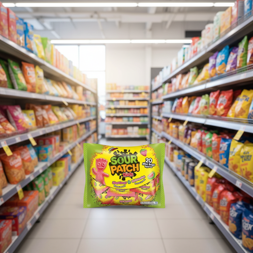 7 X Sour Patch Kids Extreme Strawberries/Watermelon - 350Gm