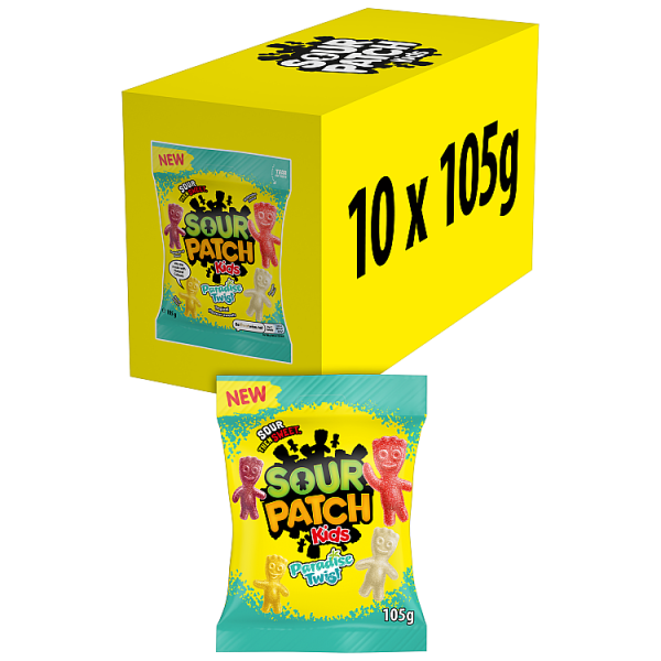 10 X Sour Patch Tropical Sweets Bag - 105Gm